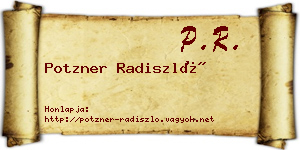 Potzner Radiszló névjegykártya